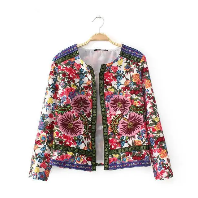 New Arrival 2014 Flower Printed Jacket Women European&American