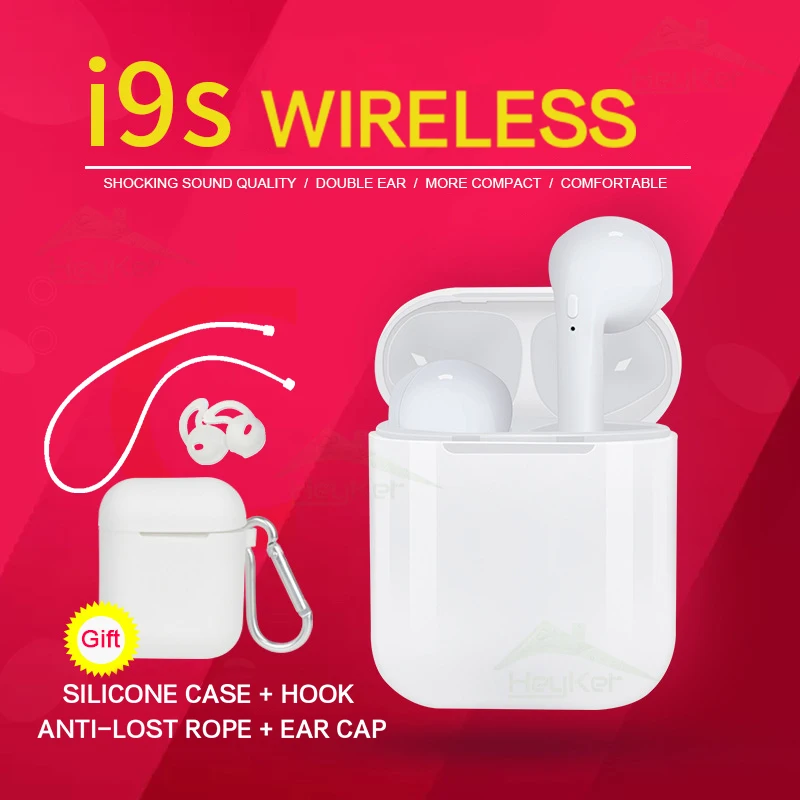New Mini i9s tws True Wireless Earphones Stereo Bass Bluetooth Headset  Portable Headphones Invisible Earbuds With Charging Box