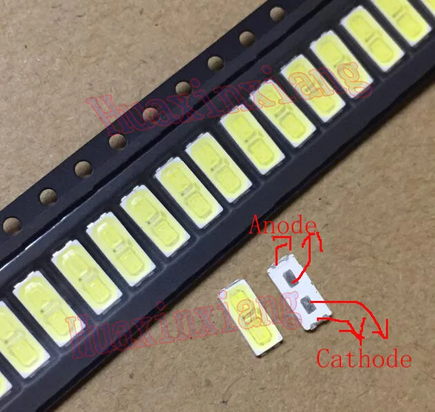 

100PCS/Lot LG SMD LED 7030 6V 1W 90LM Cold white for TV Backlight Beads