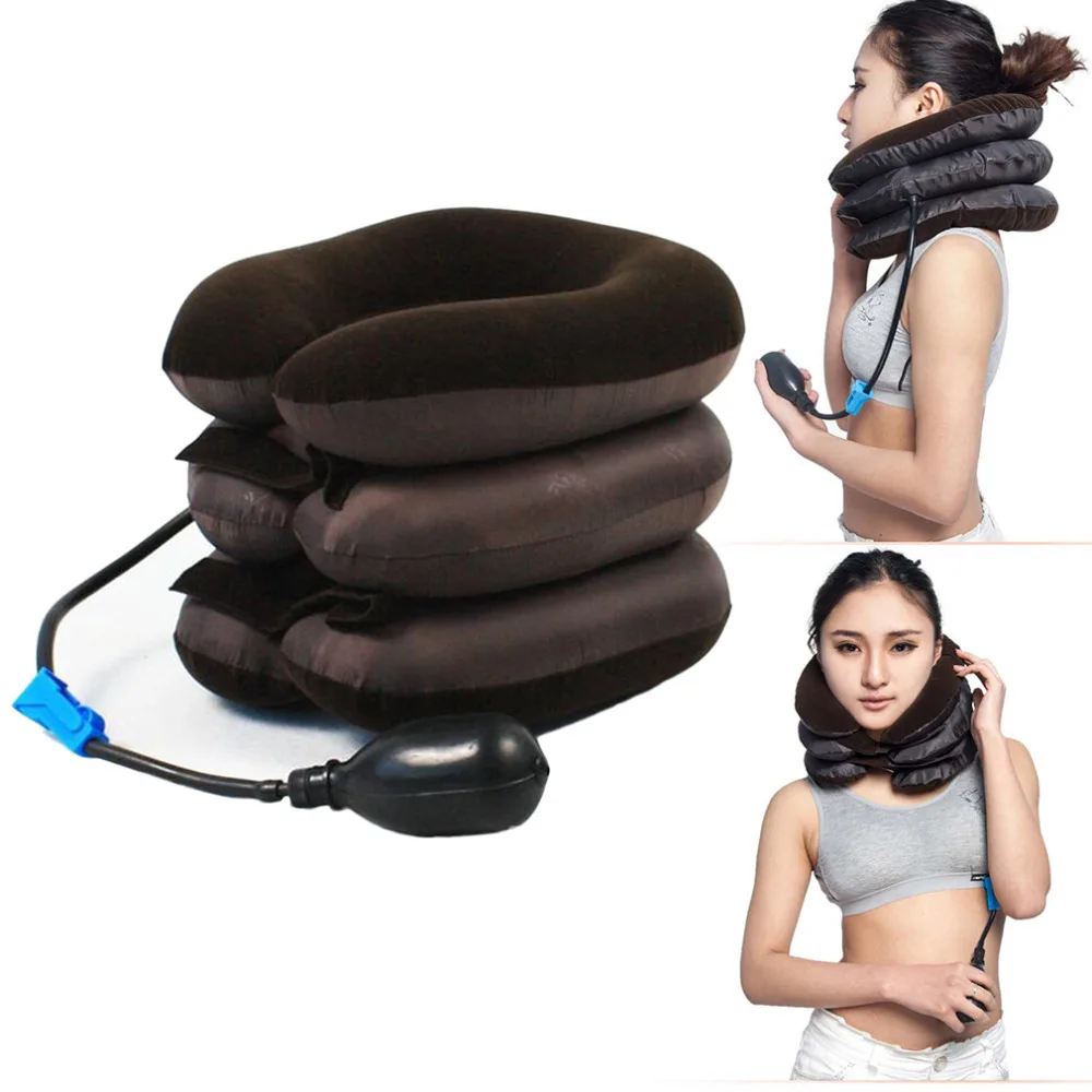 Профессиональный шейный ошейник для шеи тяга для надувания мягкий бандаж облегчающий массаж головы инструменты для боли в шее для женщин и мужчин набор инструментов