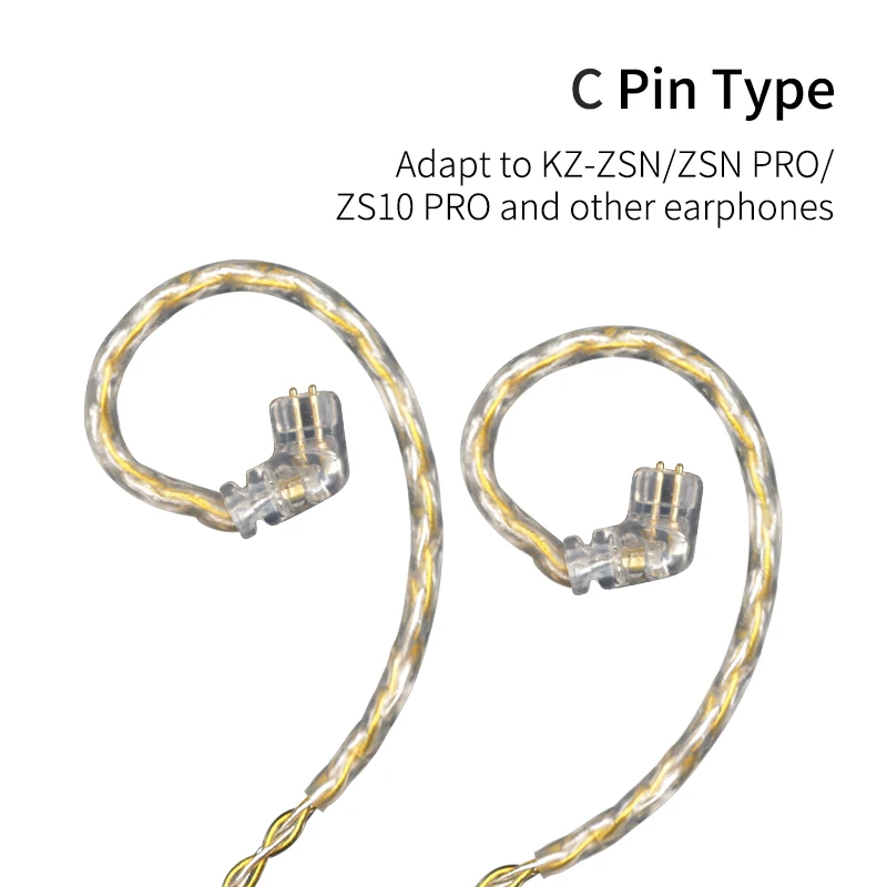 Наушники KZ, позолоченные, серебряные, смешанные, кабель для обновления, наушники, провод,, ZSN ZS10 Pro AS10 AS06 ZST ES4 ZSN Pro BA10 AS16 - Цвет: CPin GoldSilverCable
