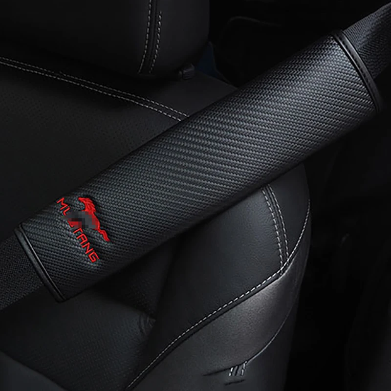 Weill Seat Belt Covers for GMC,2 pcs Black Carbon Fiber Car Seat Belt Cover Shoulder Strap Pads Safety Belt Shoulder Cushions Protective Sleeves with GMC Car Logo Printed forGMC 