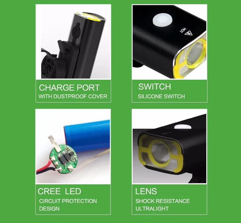 Discount ROCKBROS Rechargeable Bicycle Light Waterproof MTB Lanterna Bike Flashlight Farol Bike Headlight Front Lamp Cycling Accessories 7