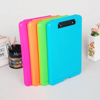 

Candy Color Multifunctional File Case Plastic Clipboard File Folder with Pen Hold and Hanging Holdes Creative Office Supplies