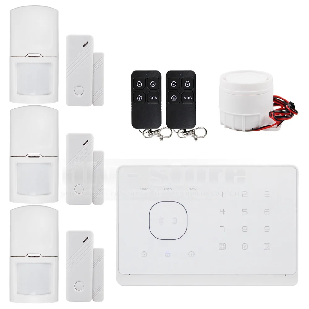 DIYSECUR Wireless Wired GSM Home Security Burglar font b Alarm b font System IOS Android App