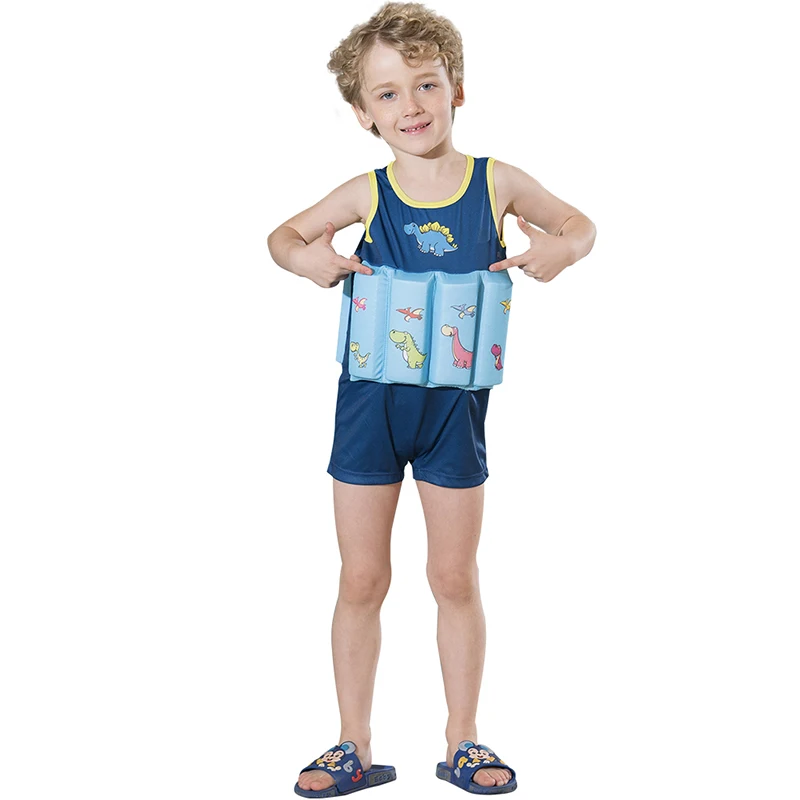UPF динозавр Юрского периода для мальчиков, цельная одежда для плавания дети спасательный жилет детский спортивный костюм для плавания