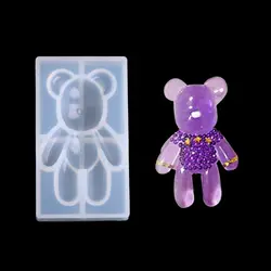 Медведь Форма прозрачный силиконовый кулон формы смолы DIY ювелирных изделий инструмент помадка торт