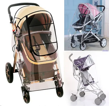 

DHL 20pcs Baby stroller rain cover PVC Universal Wind Dust Shield with windows For Strollers Pushchairs stroller accessories