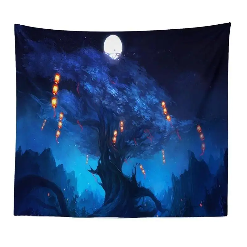 3D Print Tapestry Wall Hanging Wishing Trees Psychedelic Decorative Wall Carpet Bed Sheet Bohemian Hippie Home Decor Couch Throw - Цвет: Style03