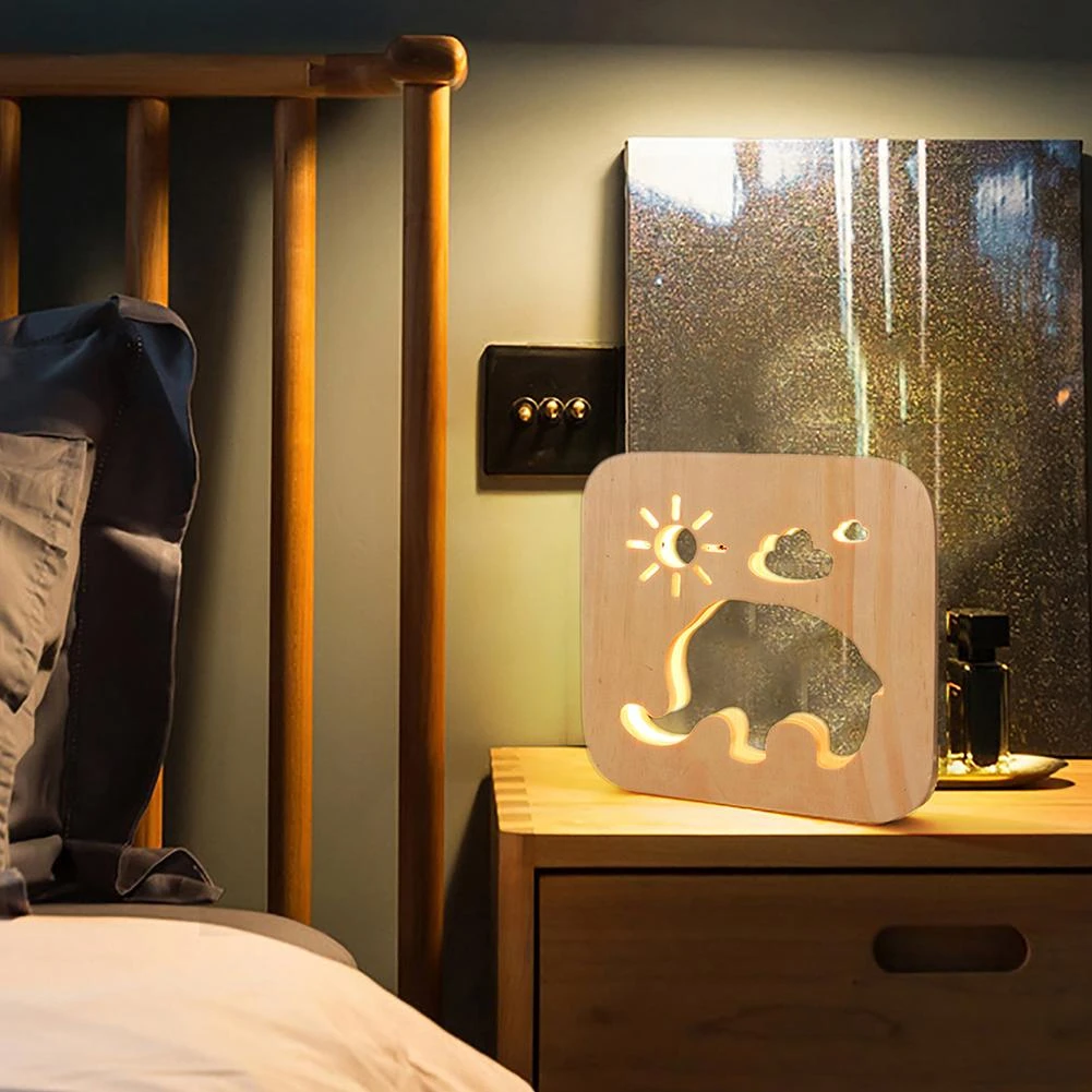Lovely Elephant Sun Cloud Led Night Light Usb Kids Room Bedside Table Lamp Decor Led Night Lights Aliexpress