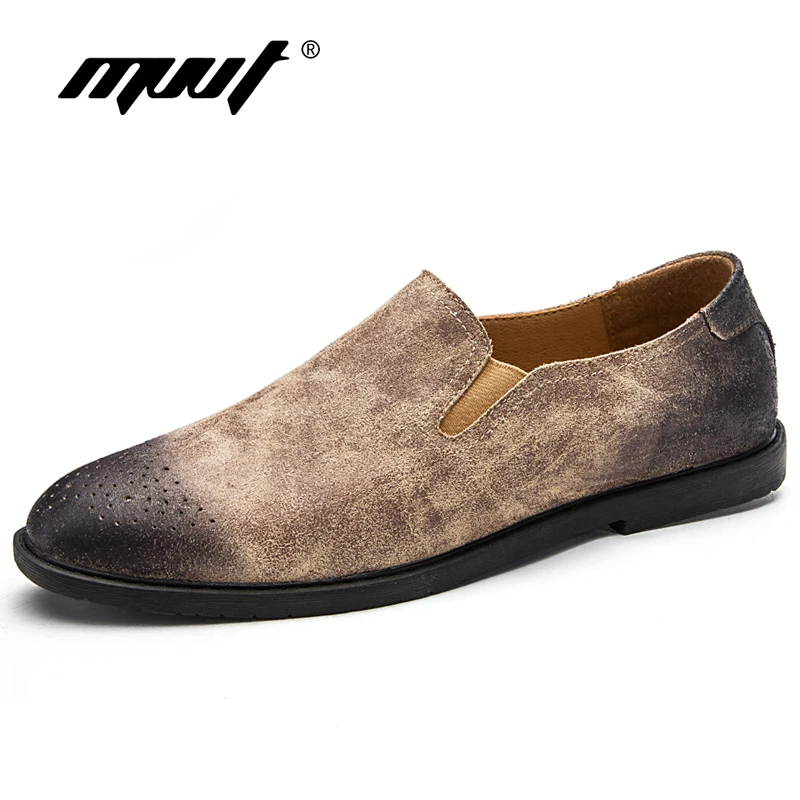 

MVVT Autumn New Men Loafers Suede Leather Casual Shoes Hot Sale Mixed Colors Men Flats Shoes Men Moccasins