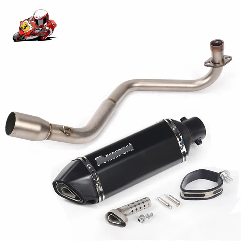 Motoo- Full Exhaust System Motorcycle Muffler Front Link Pipe Slip On For HONDA GROM MSX125 2013- middle pipe - Цвет: Foot position G