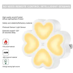Управление световым датчиком ночник мини ЕС США Великобритания вилка новинка цветок форма спальня лампа для ребенка подарок