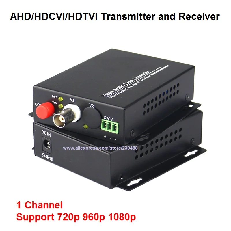 1080P HD AHD CVI TVI волоконно-оптический видеопреобразователь 1 канальный видео и медиа