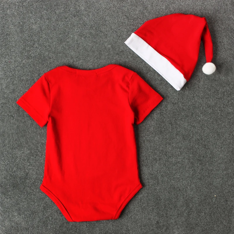 Коллекция года, одежда для малышей на первое Рождество комбинезоны для новорожденных мальчиков и девочек 4-24 месяцев+ шапочка, комплект из 2 предметов рождественские подарки для малышей