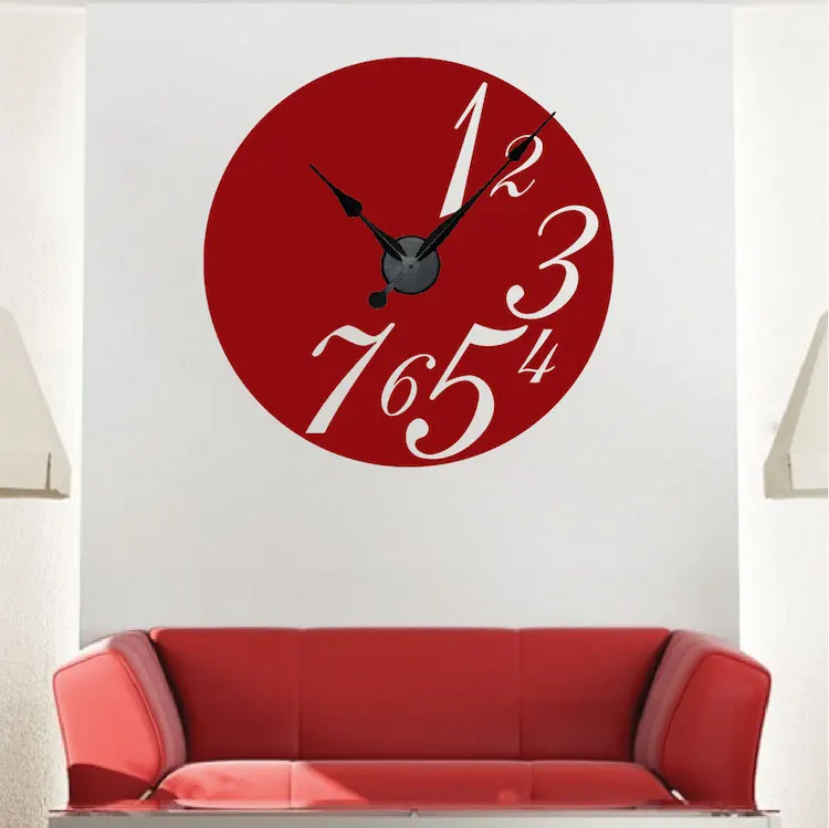 Trendy Contemporary Clock Design Wall Sticker with Adorable Clock