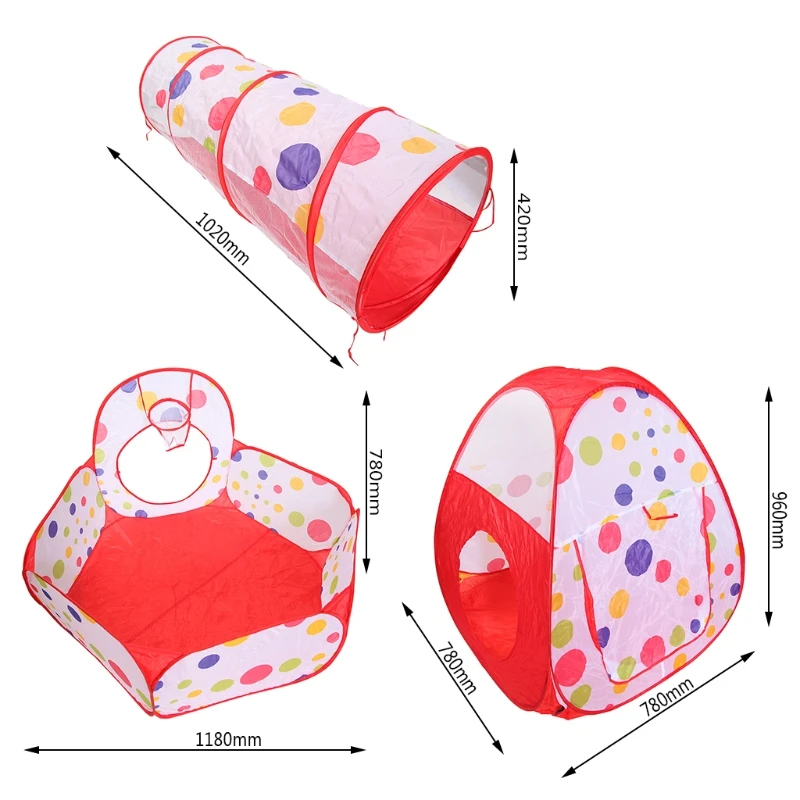 3 In 1 Children Baby Kids Ball Play Tent Tunnel Play House Indoor Outdoor Toy
