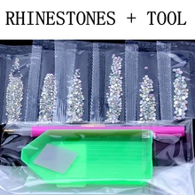 Стразы для ногтей, 6 г, 1500 шт., SS3-SS10, хрустальные стразы, AB, плоская задняя часть, 3D, без горячей фиксации, для украшения ногтей, инструмент для самостоятельного изготовления, стеклянный, для маникюра