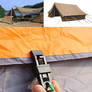 

6 Pieces Bache Clip Plastic Tent Snaps with Plastic Carabiners for Camping Canopy Activities, 3.4 Inches