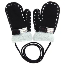 Осенне-зимние теплые перчатки детские варежки с рисунком медведя вязаные Утепленные перчатки с полными пальцами Детские уличные перчатки грелка для рук