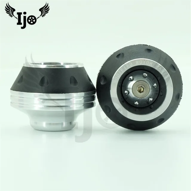 wheel protection motorbike crash pads colorful Protector motorcycle crash protect motocross crash pad wheel frame slider moto Silver