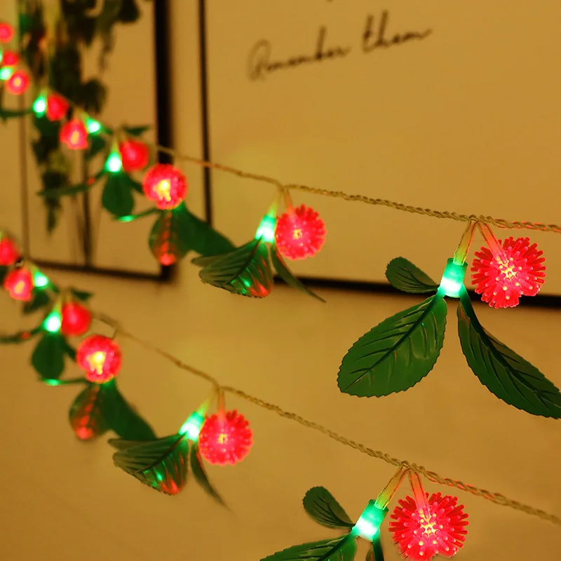 

10M 100LED Outdoor Waxberry With Leaf LED String Light 8 Mode Garden Patio Window Wedding Holiday Icicle Garland cadena luces
