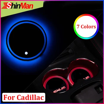 

ShinMan Atmosphere lights USB Cup lights Car LED Coaster Cup Coaster For Cadillac SRX ATS XT5 CTS XTS XLR SLS Escalade