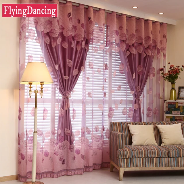 Flaying Dancing 2 Layers Korean Style Curtains Leaves Tulle Curtains ... Flaying Dancing 2 Layers Korean Style Curtains Leaves Tulle Curtains ...