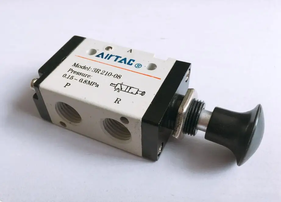 1X3 Porte 2 Pos 1/4 "Bsp Valvola Pneumatica Manuale Normalmente Chiusa Ritorno Manuale 3R210-08