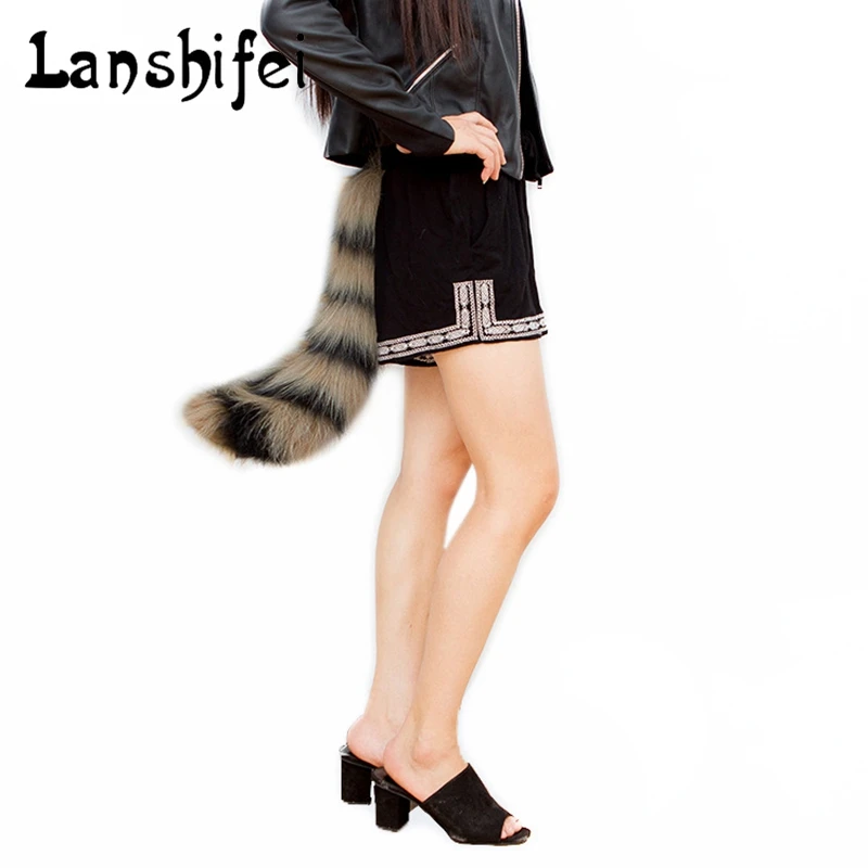 

2017 New 50cm Tails Fur Imitation Fox Tail Novetly Ladies Cosplay Costume Props Solid Adjustable Strap Cosplay Tail Toy 7Colors