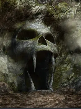 

Spooky cave entrance shape skull photo studio background Vinyl cloth High quality Computer print Halloween backdrops