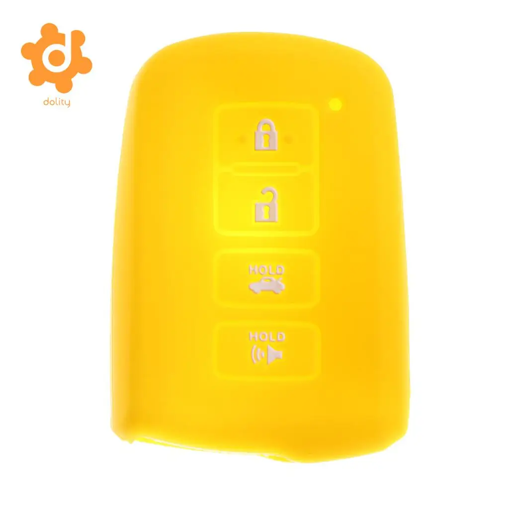 2pcs Silicone Car Key Shell Case Cover for Toyota Avalon RAV-4 Purple+Yellow