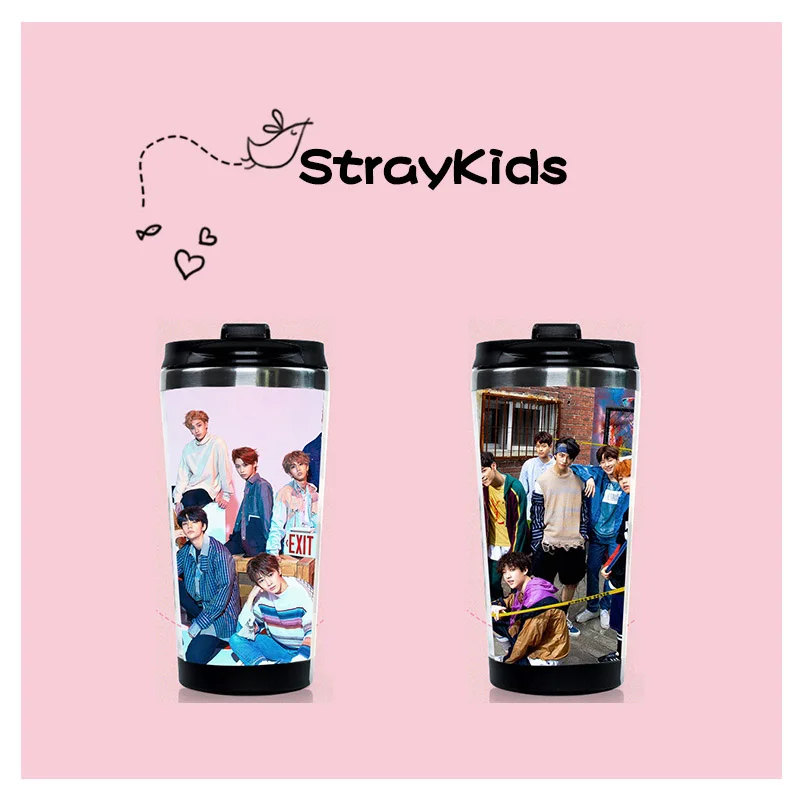 

Stray Kids new album pictorial cup with the same cup stainless steel double curved cup