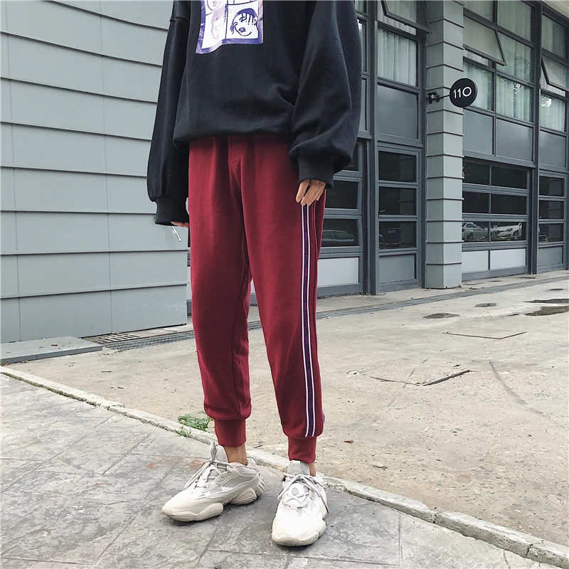 Fashion Casual Men's Pants Pants Spring And Autumn New M-2XL Stripes Loose Harem Pants Tricolor Personality Youth Popular