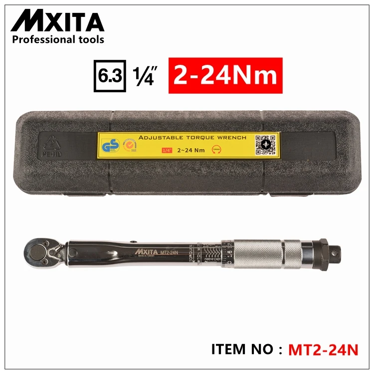 Mxita 1/4 ''Drive 2-24nm крутящий момент Гаечные ключи Инструменты чехол для ног фунт Drive нажмите Регулируемый ручной гаечный ключ, Гаечные ключи