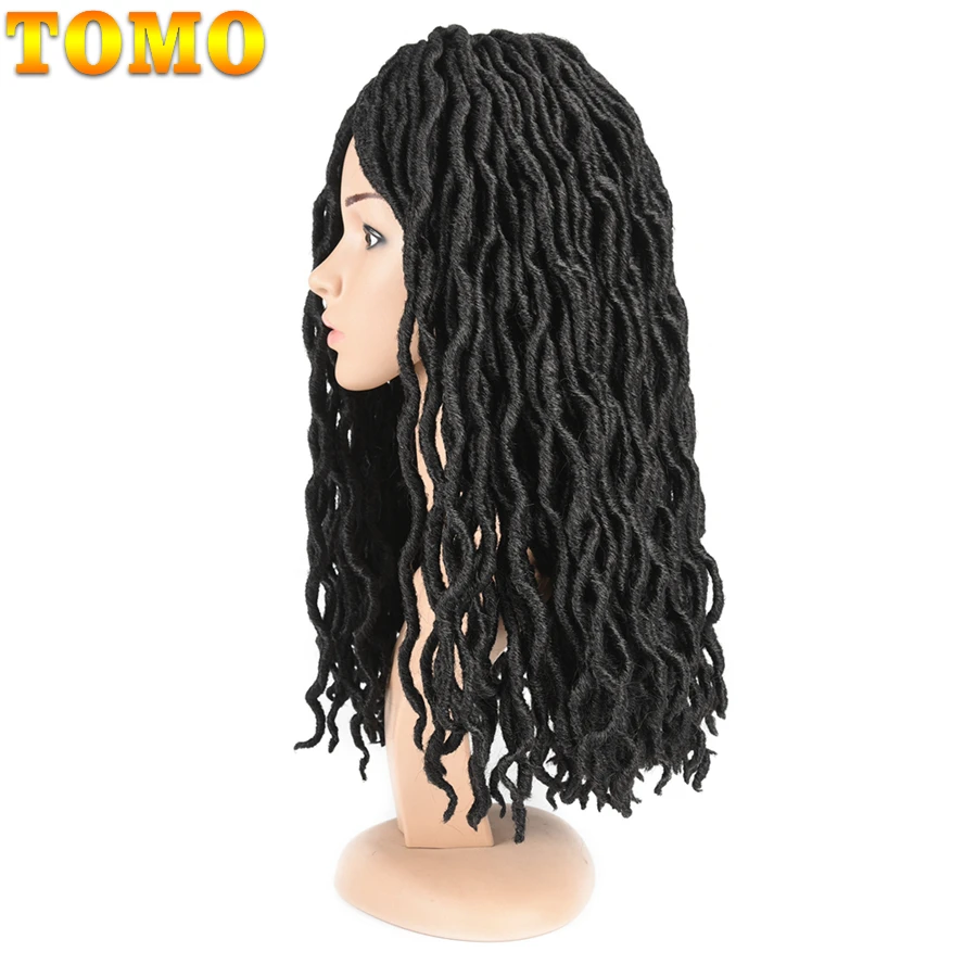 

TOMO Faux Locs Curly Crochet Braids 18Inch 24Strands Synthetic Hair Braiding Extensions Black Blond Color