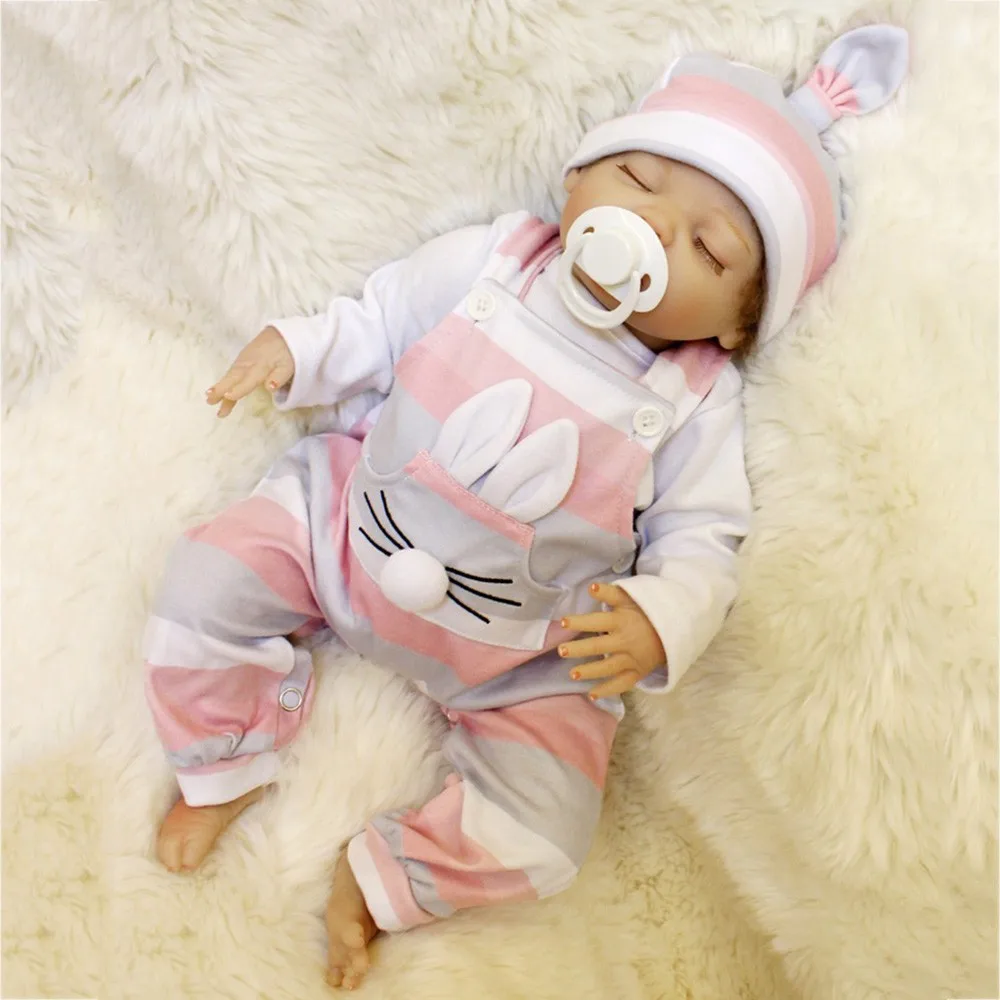 18inch Silicone Reborn Lifelike Sleeping Baby Doll Kids Playmate Gift for Girls Baby Alive Soft Toys for Bebe Reborn Toys