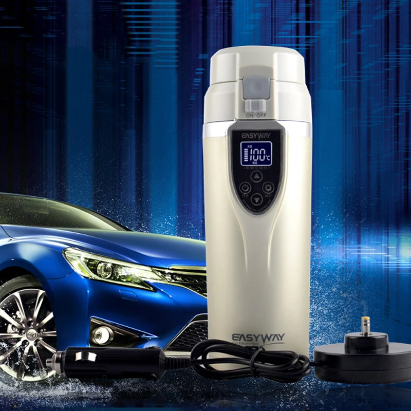 

New Vehicle Thermos with Cigarette Lighter DC12V Heating Cup Heated Mug Car Cup Boiling Electric Kettle Adjustable temperature