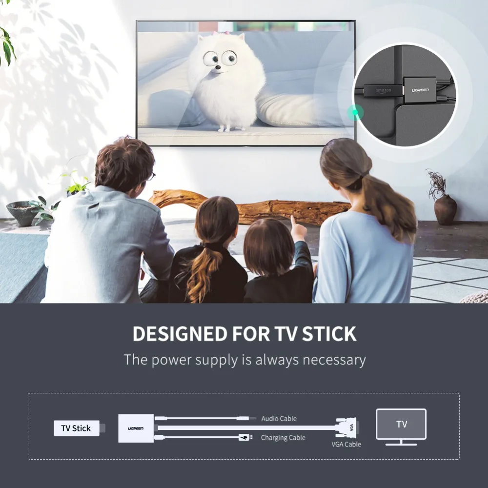 UGREEN نشط HDMI لمحول VGA مع 3.5 مللي متر AUX الصوت جاك HDMI الإناث إلى VGA الذكور محول ل جهاز استقبال للتليفزيون PC العارض محمول