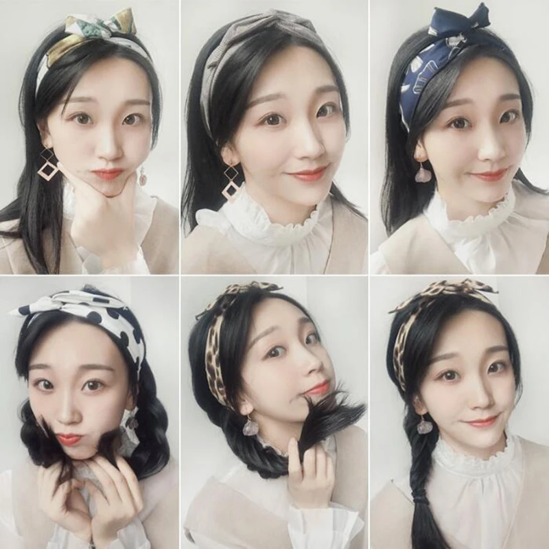 

Cute Solid Color Headwear Cute Ear Rabbit Metal Wire DIY Bow Headband Large Hair Bands Clips 34 Colors Women Hair Accessories