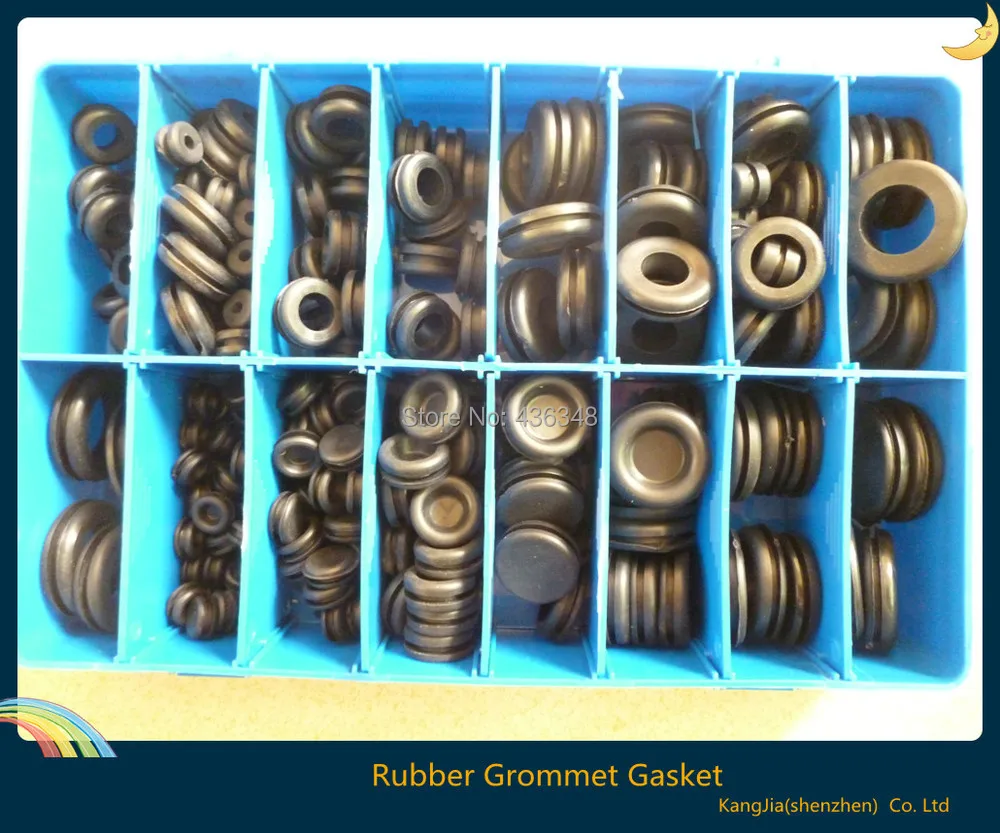 Hot ! 250pcs New Rubber Grommet Hole Plug Set Electrical Wire Wiring