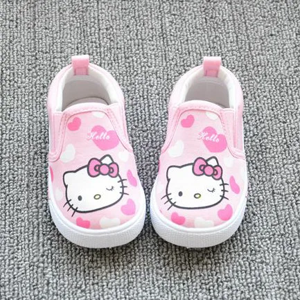 

2018 Children's Hello Kitty Canvas Shoes,Baby Girls Slip-on Casual Sneakers, Baby's First Walker, Girls Tennis Shoes