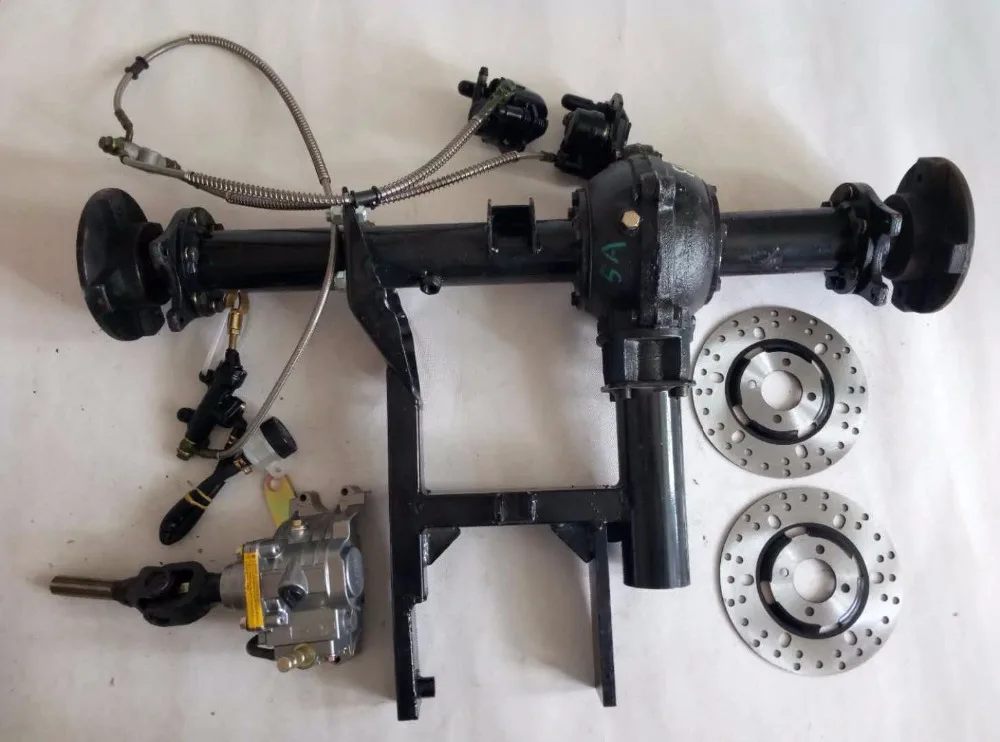 

ATV GO KART KARTING DIY Disc Disk Rotor Brake Reverse Gear Suspension Rear Axle Differential With Swing Arm Fork