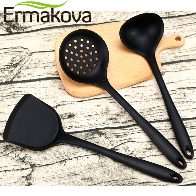 ERMAKOVA 3 шт./компл. антипригарная силиконовая лопатка скиммер ложка для супа