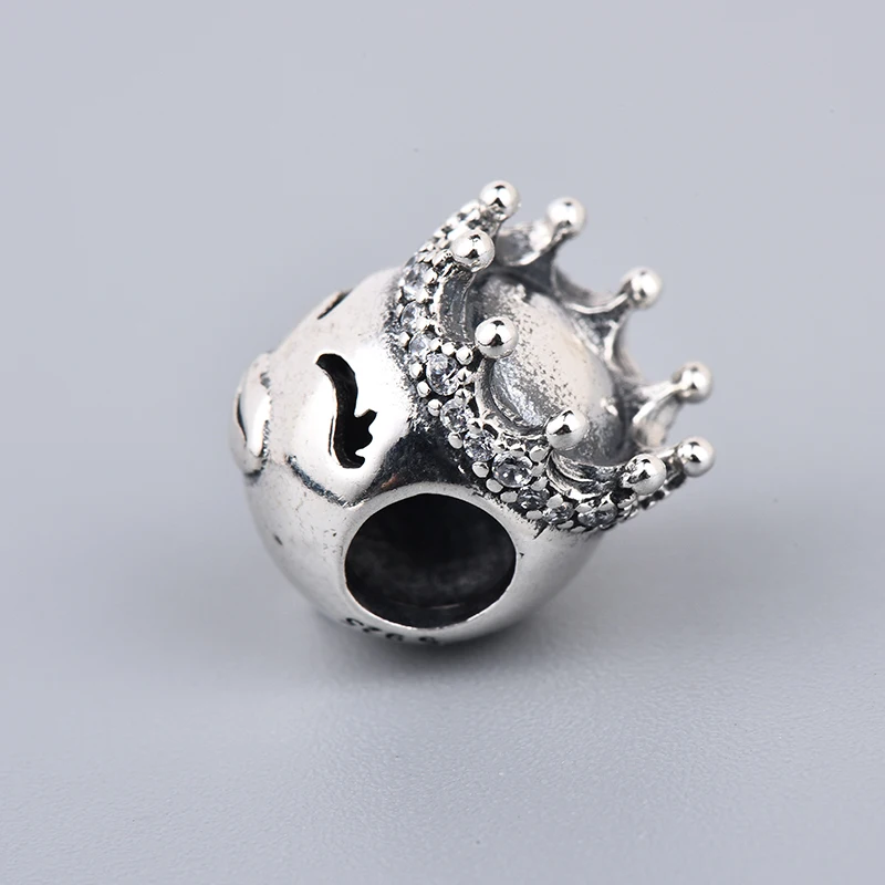 Подходит для оригинального браслета Pandora корона улыбающееся лицо 925 пробы