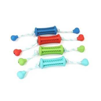 

Pet rubber chew toy Dog molars wear rope bite with rope interactive puppy pet toy tooth stick for dogs cats