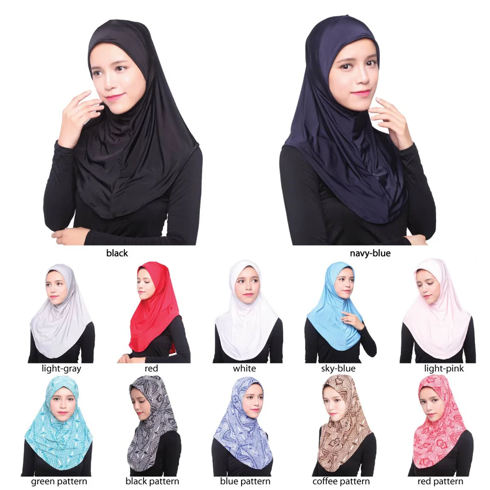 

Rayon Muslim Hijab Jersey Scarf Women Head Coverings Femmes Turban Hijabs Gray Islamic Veil Stretch Bandana Fashion Big Size Hot