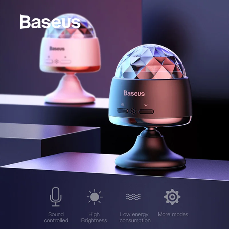 

Baseus LED Car Light RGB Magic Auto Ball Lights Colors Car Styling Decorative Atmosphere Lamp Sound Controlled Car Accessories