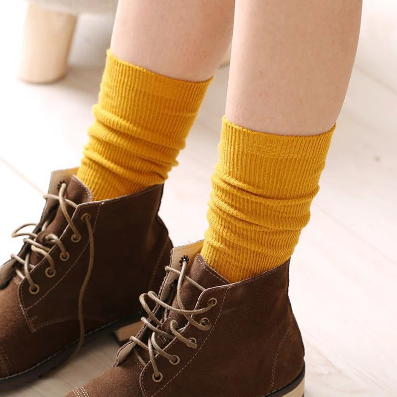 

3 pairs zerlos Japanese Style Autumn Winter Socks women cotton Socks Solid Color Preppy Mid tube Length Socks For Women