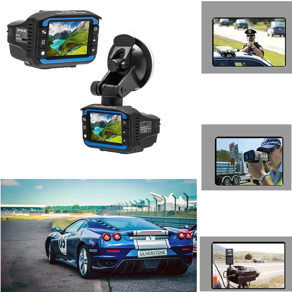 Podofo Russian 3 in 1 Car DVR Radar Detector GPS Tracker Car DVR Camera Driving Recorder Anti Radar Dash Cam Electronic Dog